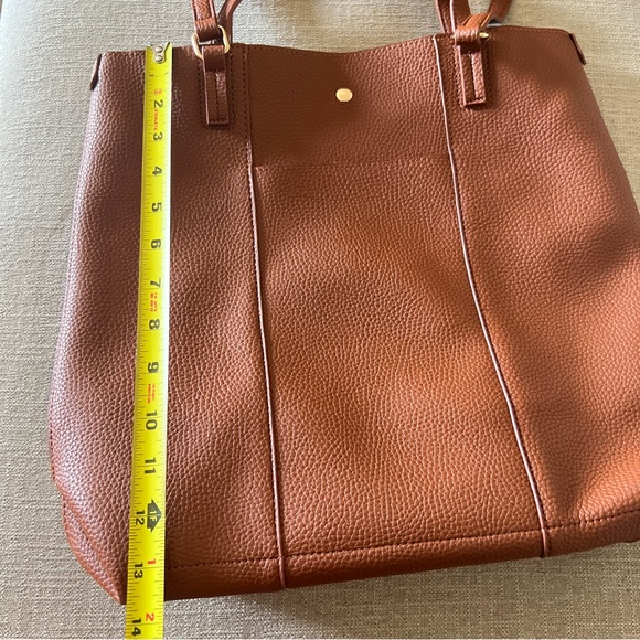 Montana West Vegan Leather Large Tote Satchel Bag Brown - Picture 13 of 14